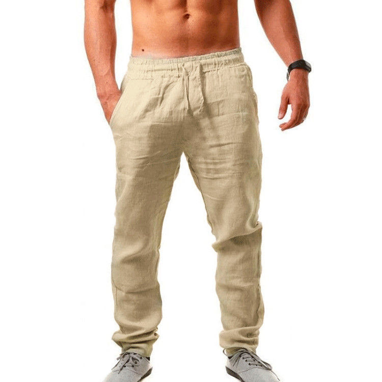 Thumbnail: 2025 summer men's cotton and linen oversized wide leg pants, men's artistic styl