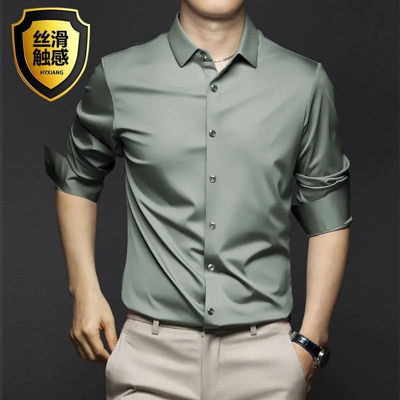 Thumbnail: S-5XL Men's Shirt Long Sleeve Non iron Wrinkle Resistant Business Dress High end