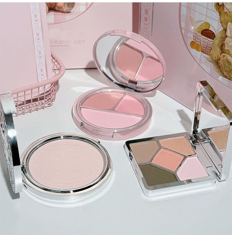 Thumbnail: ART VALUE 7PC Makeup Sets Include 3 Colors Matte Lip Mud,1 Pressed Powder,1 Blus