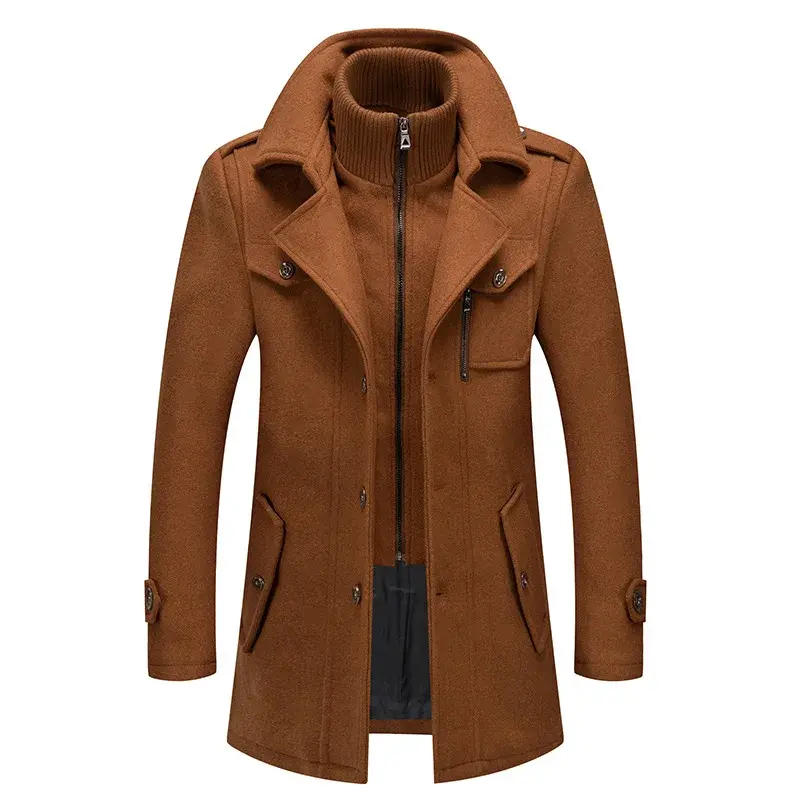 Thumbnail: Men Cashmere Trench Coats Winter Jackets Overcoats Wool Blends High Quality New 