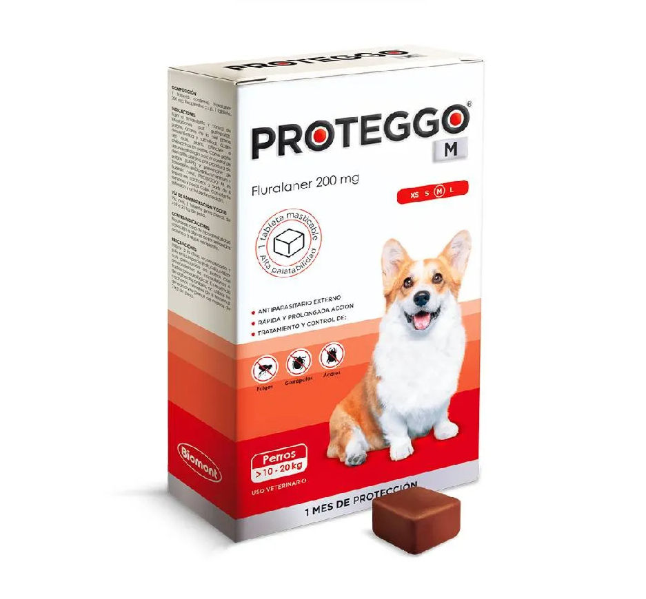 PROTEGGO ANTIPULGAS MASTICABLE 10 - 20 KG