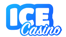 Ice kasiino ülevaate päisepilt jäise sinise kasiinokeskkonna, mängulaudade ja slotimasinate detailidega