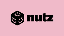 Nutz kasiino ülevaate päisepilt online-kasiino teemal, tumeda tausta, mänguelementide ja kaasaegse kasiinokeskkonna kujundusega