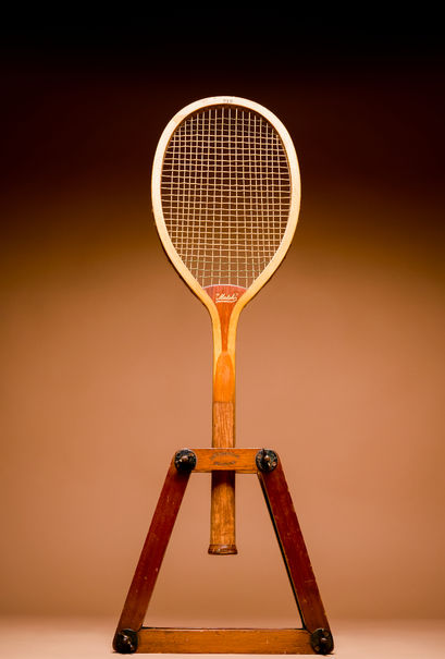 London Match Antique Vintage Tennis Racquet from 1895 - Portrait Position
