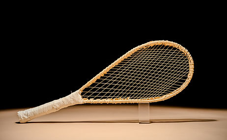 Replica of a sixteenth‑century real tennis racquet described by Antonio Scaino in 1555