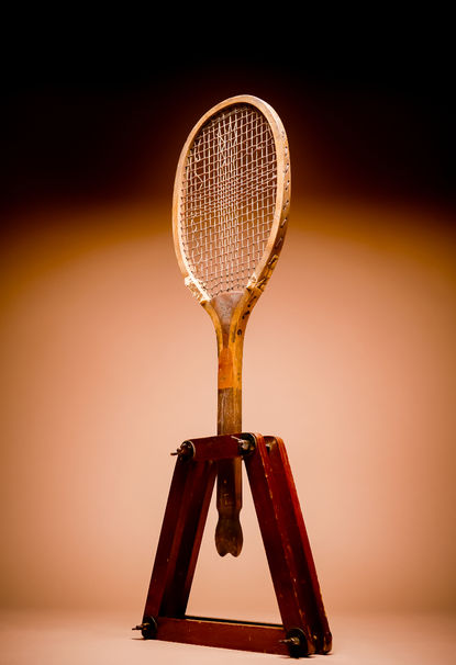Slazenger Demon Antique Vintage Tennis Racquet from 1905 - Profile Right Position