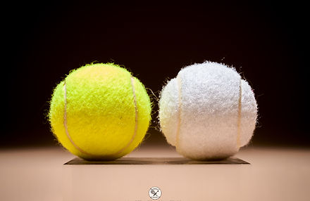 Yellow and White Tennis Ball