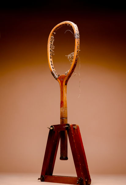 Antique Ayres Tennis Racquet - Profile Right Position