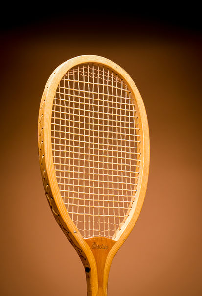 Steidel Practice Lawn Tennis Racquet from 1900 face profile left