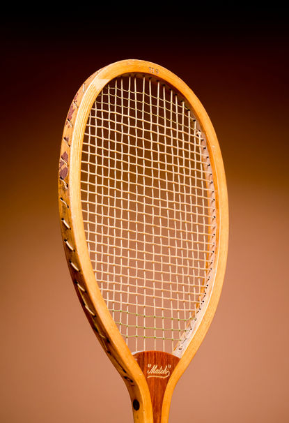 London Match Antique Vintage Tennis Racquet from 1895 - Face Profile Left Position