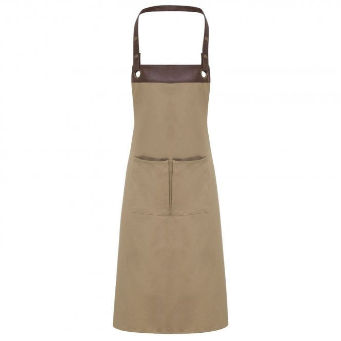 Thumbnail: Soft Leather Trim Pocket Apron - 2 colours