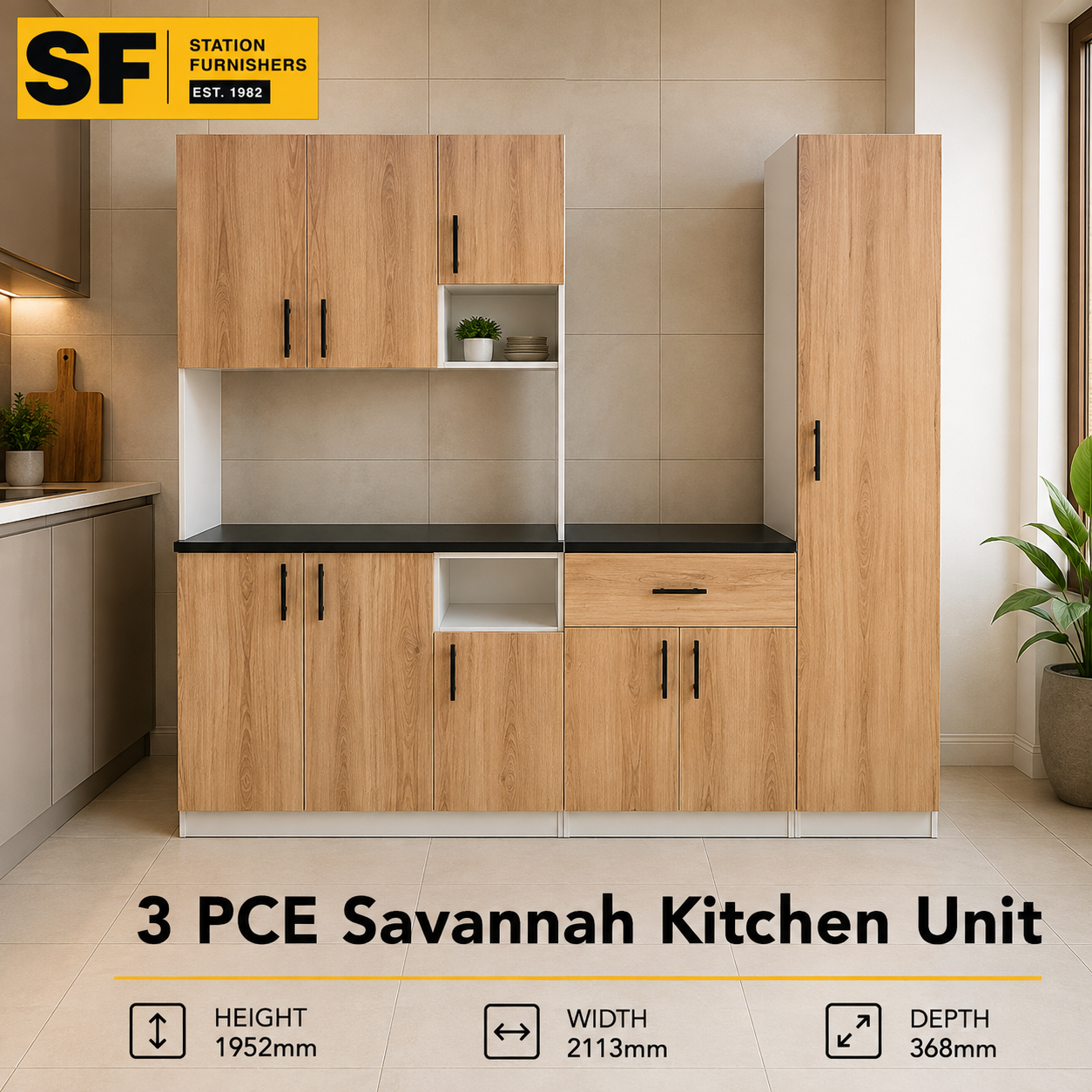 Savanna 3-Piece Kitchen Unit