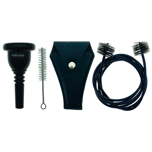 Faxx USA Black Plastic Tuba Mouthpiece with Accessory Pack Micks Music