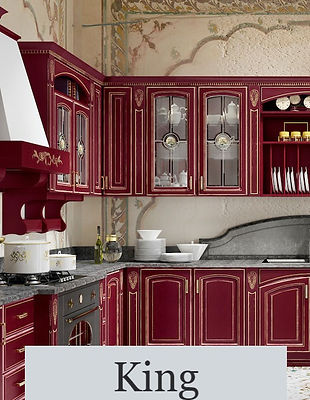 Rdeča masivna kuhinja Gros Novak Queen