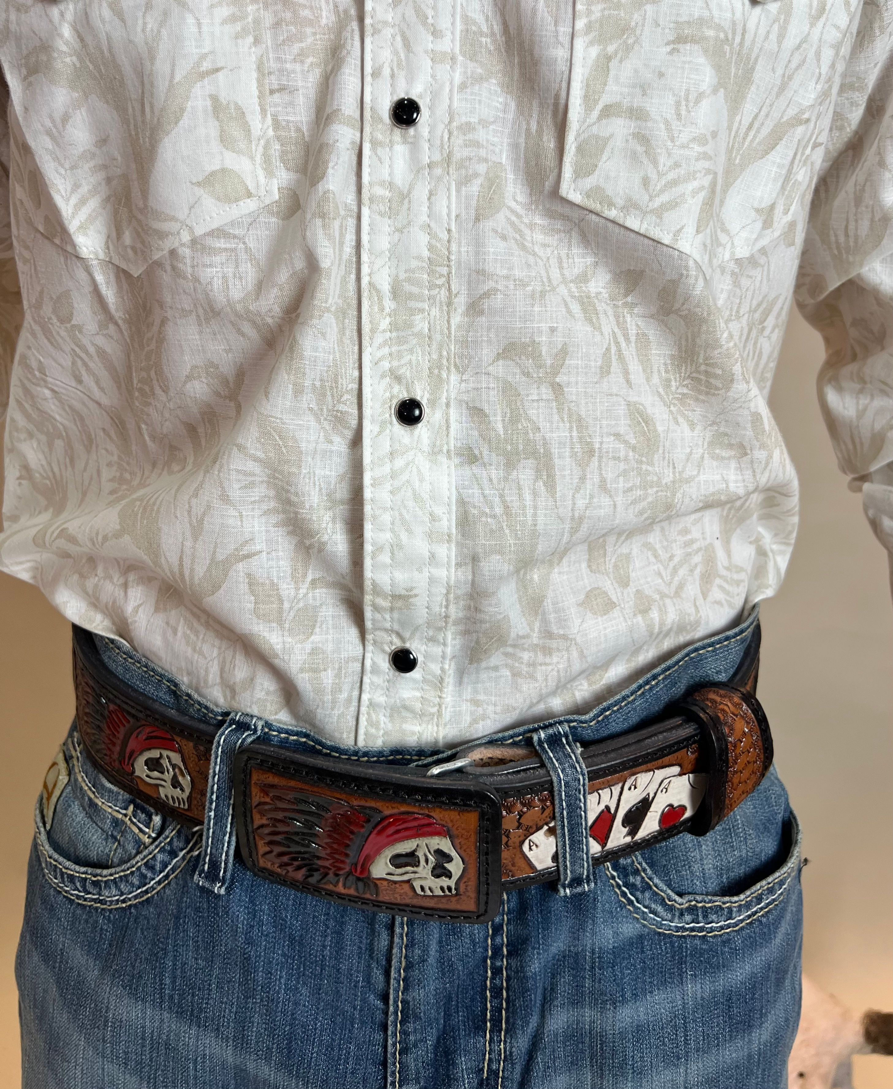 Cinturón Cincelado Con Chaquira