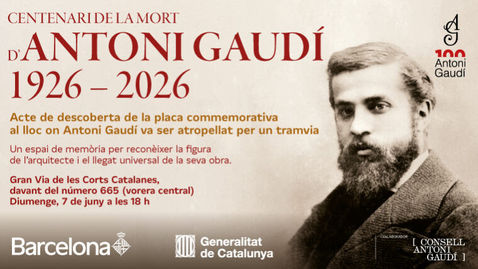 Descoberta de la placa d’homenatge a Antoni Gaudí