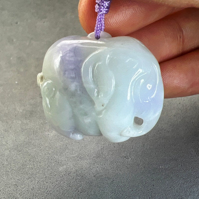 One Jadeite Lavender jade elephant pendant, exquisite carved and polished