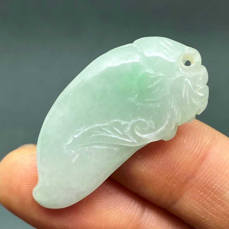 Vintage Hand carved Jadeite pendant of peach, prosperity and longevity