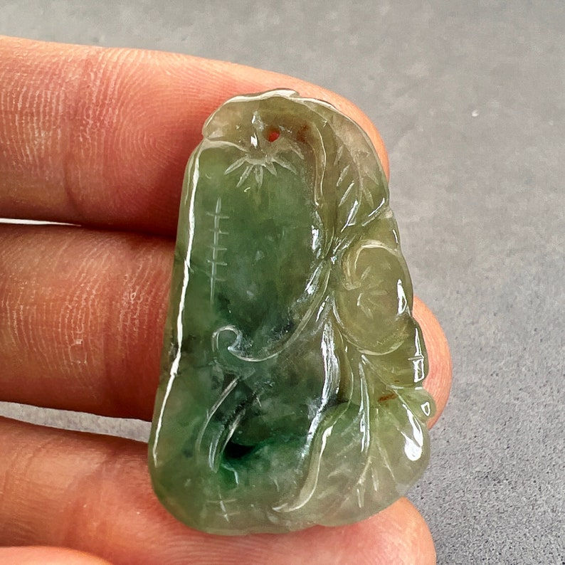 Jade carving: natural jade pendant, hand carved and polished, jade charm