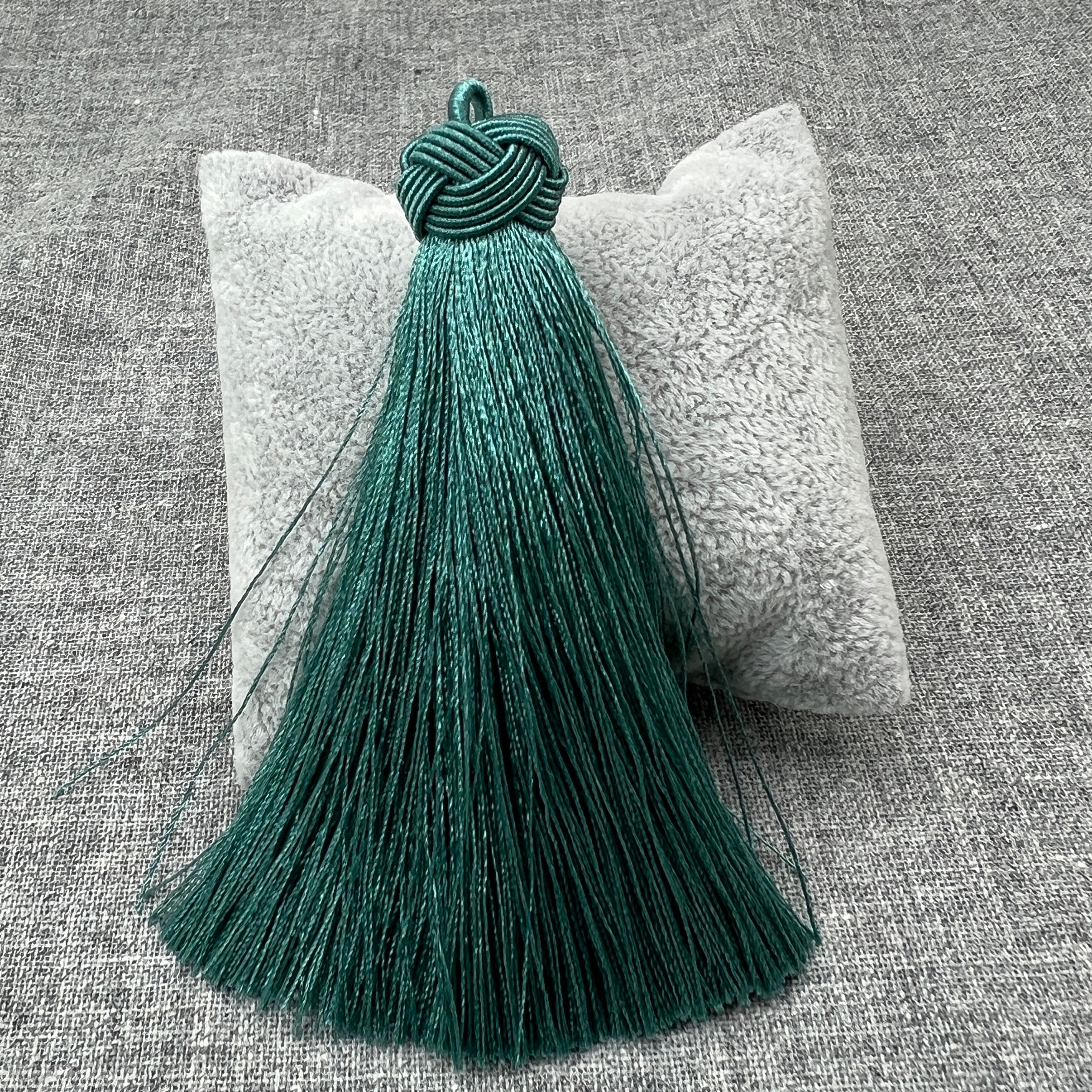 Large Tassel with Knot ~Teal