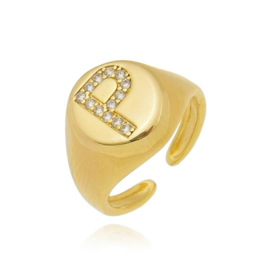 Anel de Dedinho com Inicial Regulável 