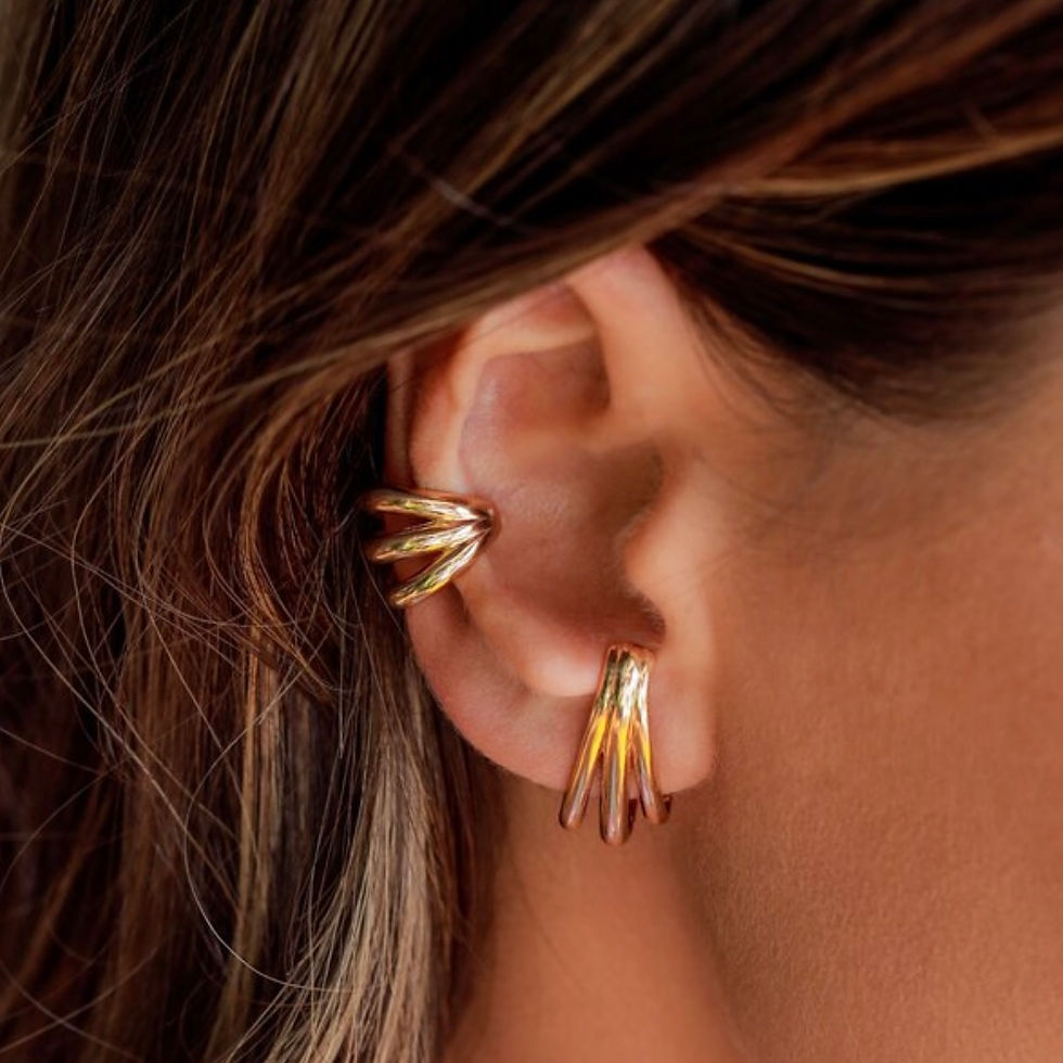 Miniatura: Piercing Fake Triplo Dourado 