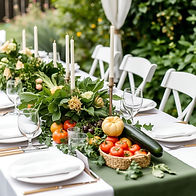 garden wedding with green table scape with vegetables_.jpg