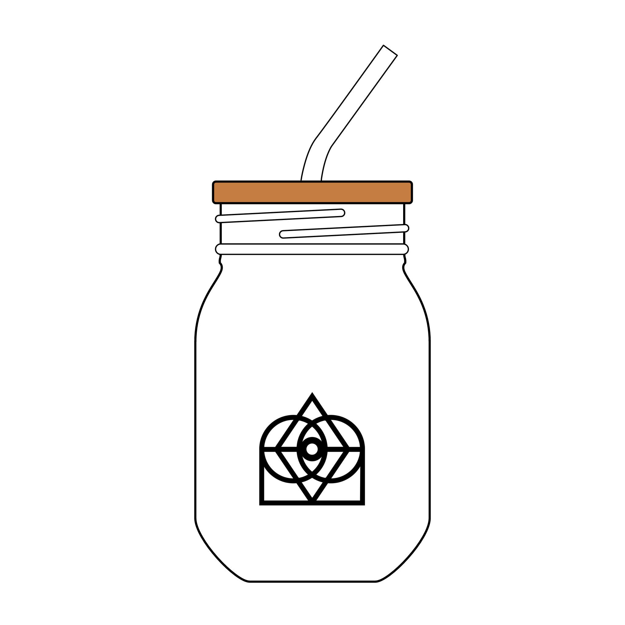 Ellave brand Mason Jar, Engraved Glass with Straw | Custom Drinkware