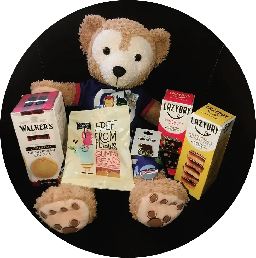 Duffy poses with his gifts and treats