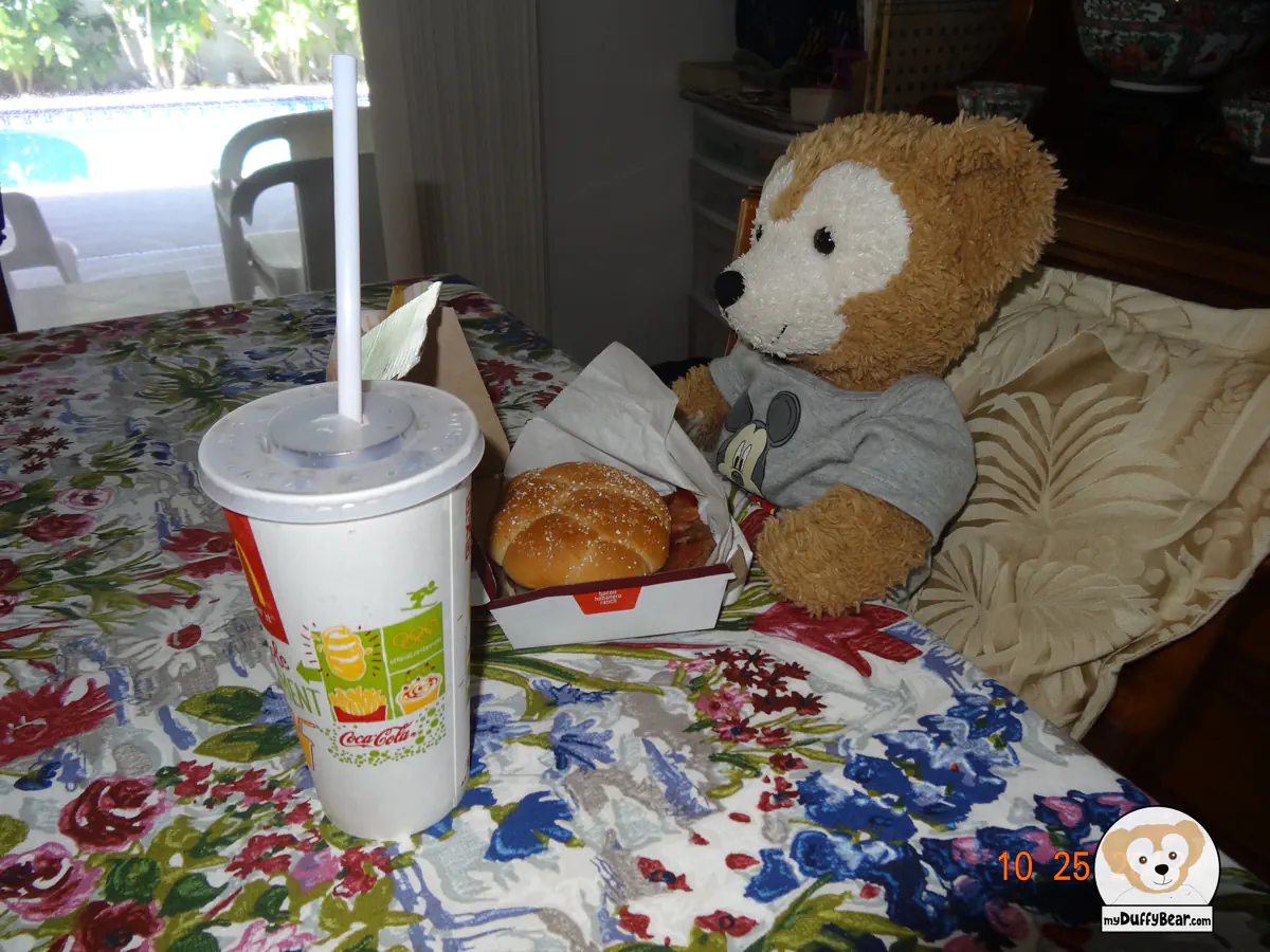 Duffy unwrapped his quarter pounder and is ready to dig in!