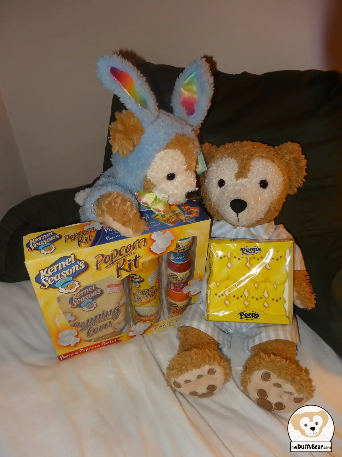 Duffy the Disney Bear gets a visit from the Easter Duffy Bunny