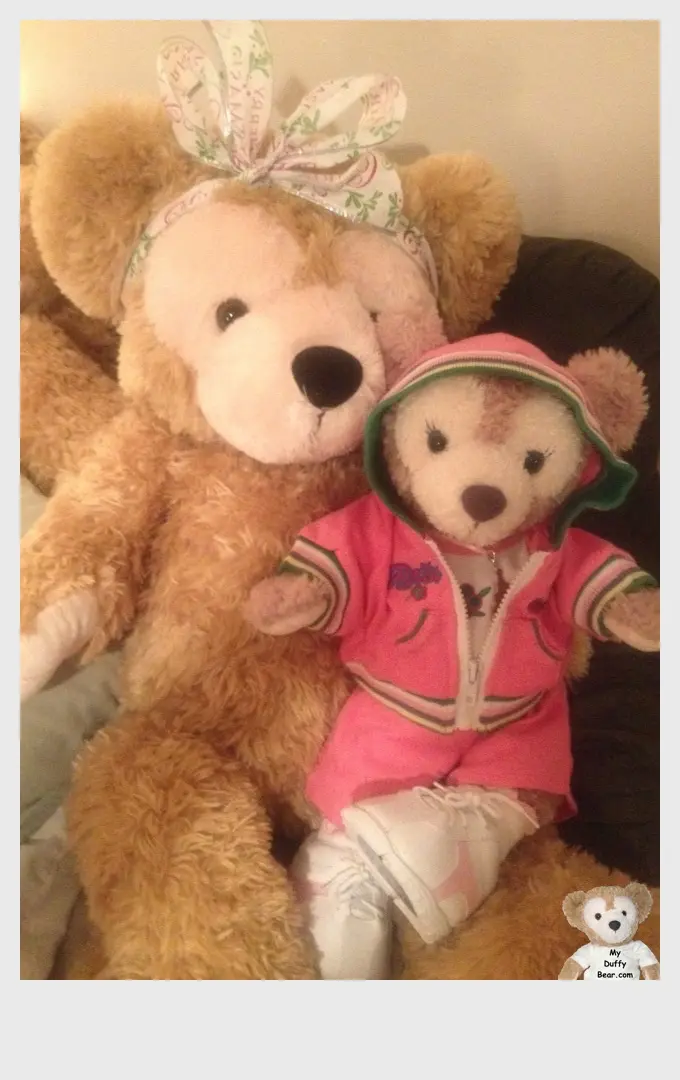 ShellieMay in Pink jogging outfit and her 28" Duffy Bear