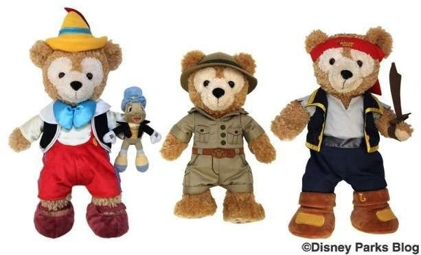 Duffy the Disney Bear, 12" Safari Duffy, Duffy Disney Bear Outfits Pinocchio & Jake the Pirate Outfits