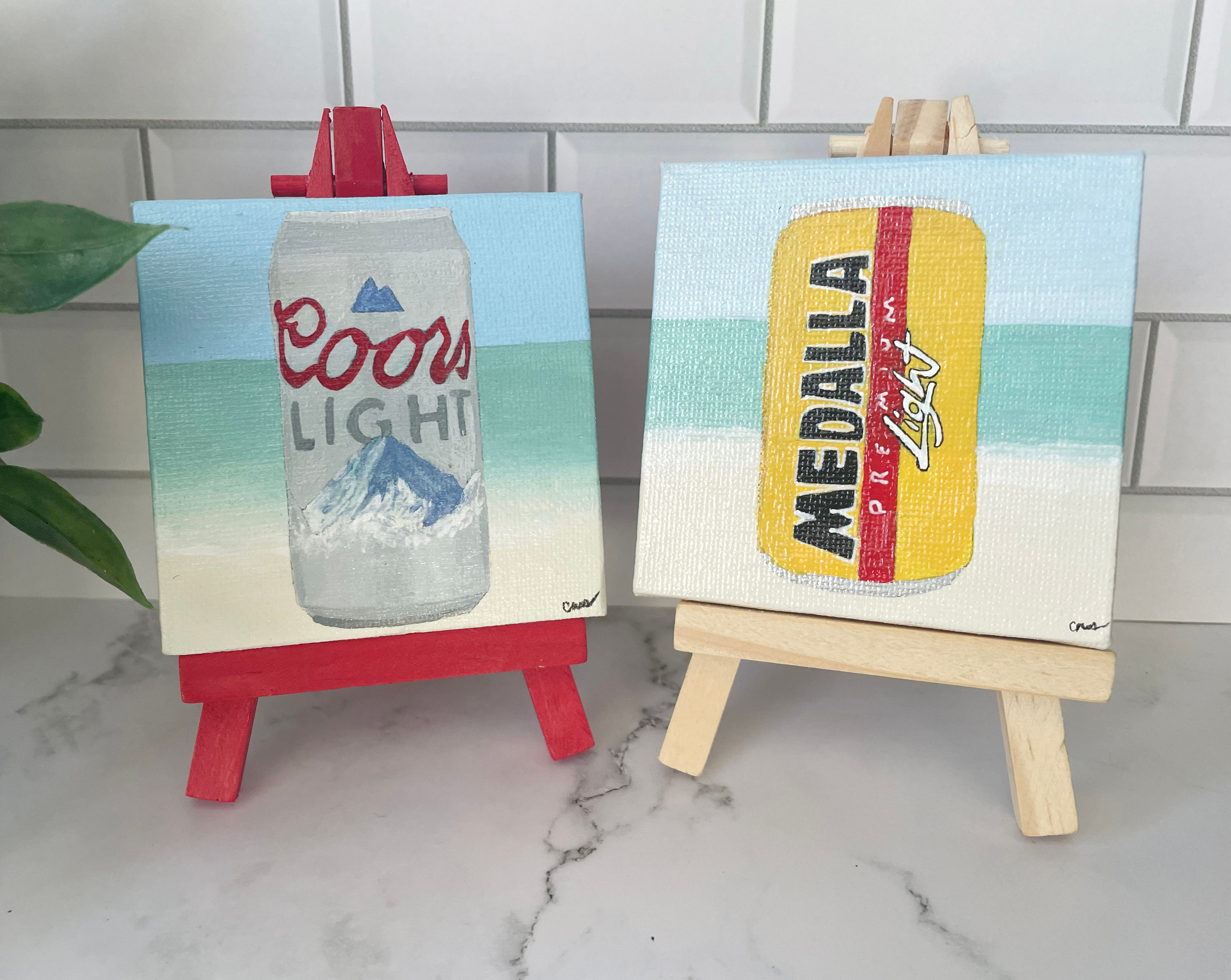 Beer Mini Painting with mini easel