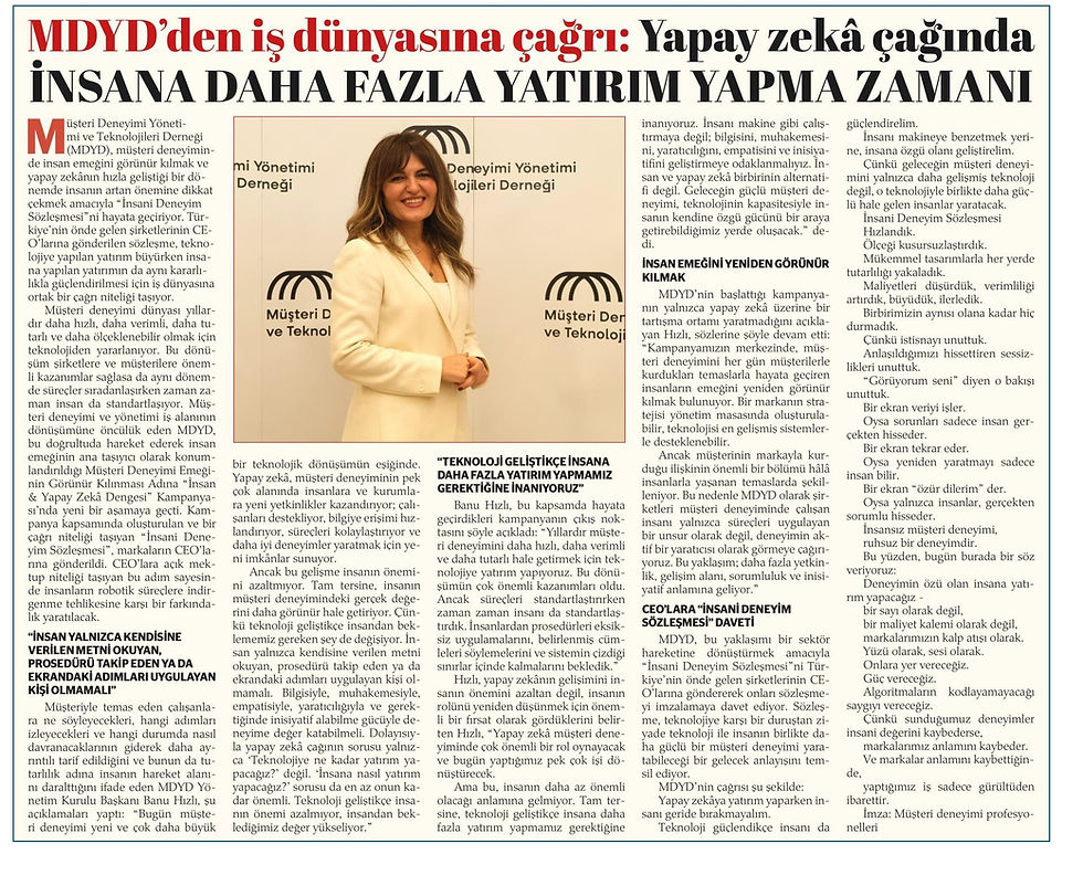 MDYD'den İş Dünyasına Çağrı:Yapay Zeka Çağında İnsana Daha Fazla Yatırım Yapma Zamanı