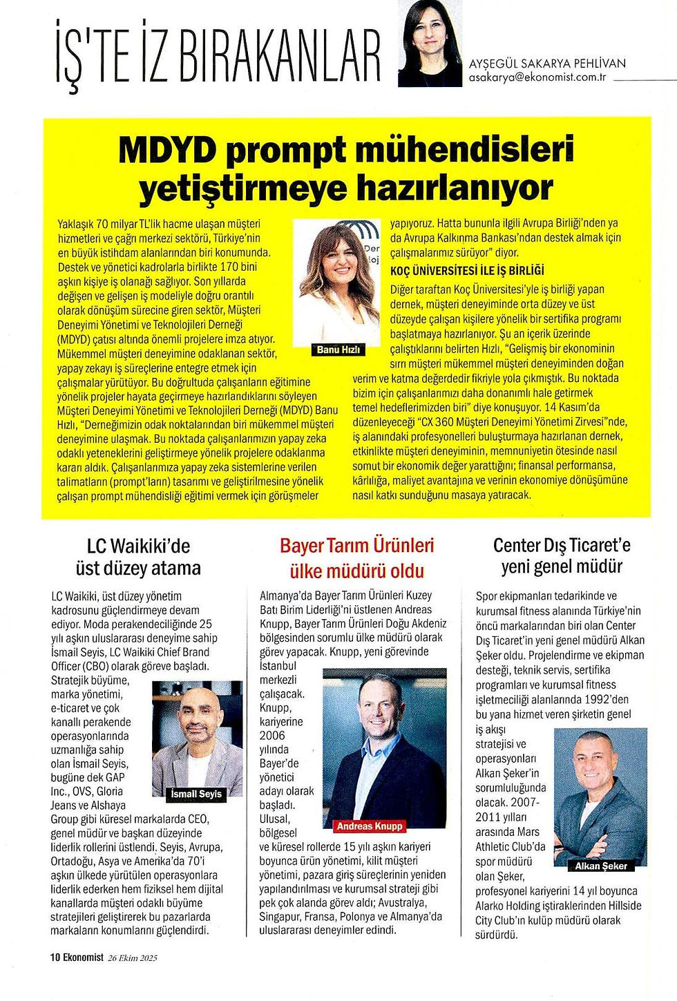 Ekonomist Dergisi,Ekim 2025