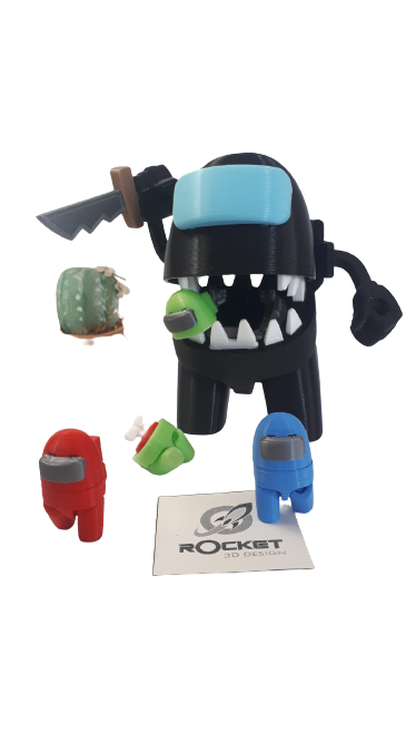 Miniatura: Among Us Impostor Articulado + 3 Tripulantes vivo-muerto 3d