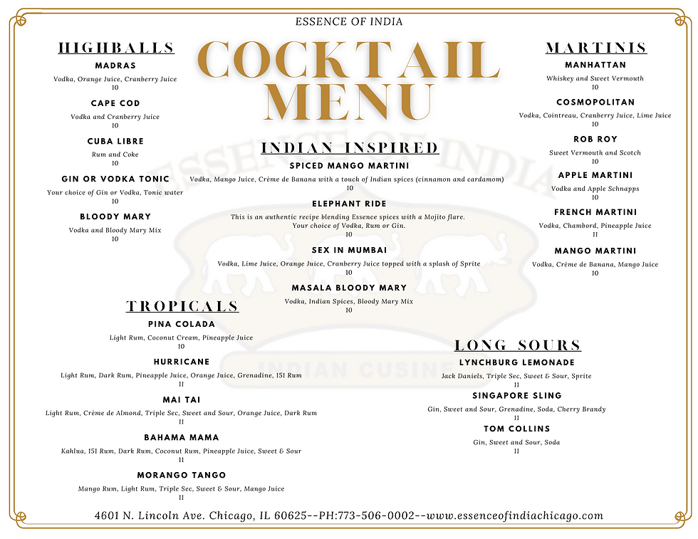 COCKTAIL MENU
