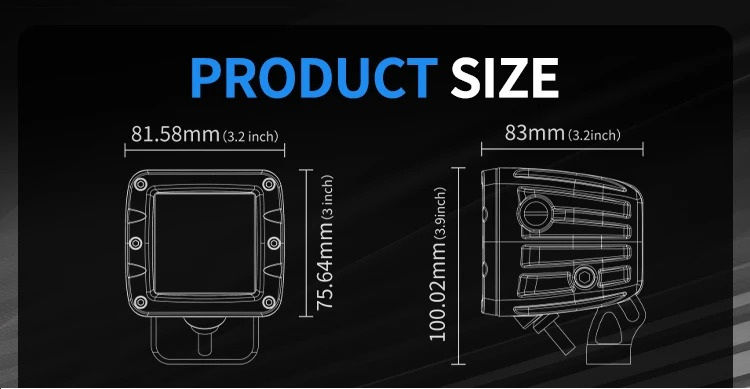 Thumbnail: Aurora Set of 2pc 3 inch Flood light for Bike/Car with Cable