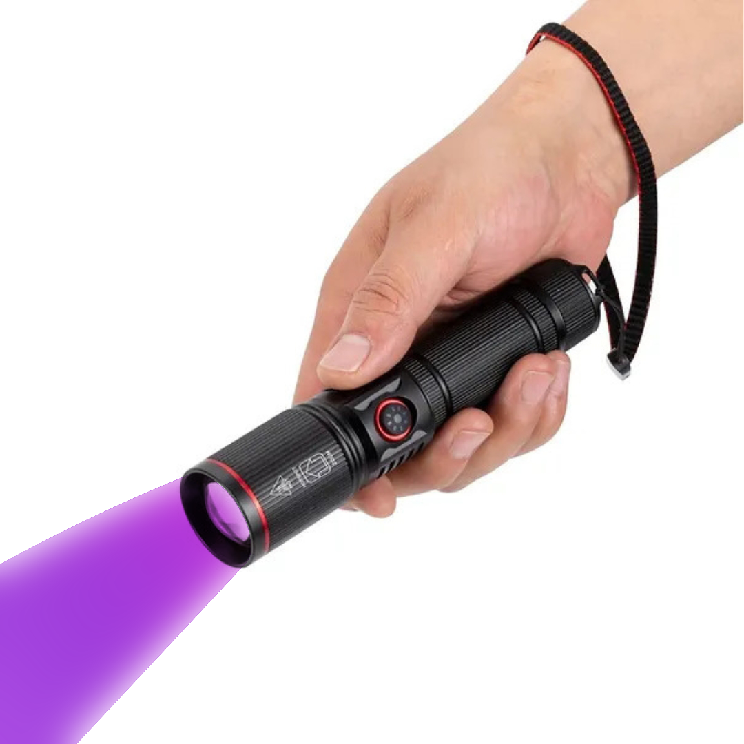 zoomable 10w 395nm UV(Ultraviolet) aluminium Body Flashlight + cell