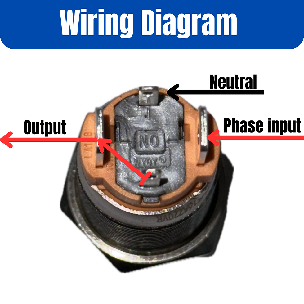 Thumbnail: 16mm Size 220v AC 16amps Metal Latching Type RED Power Symbol LED Pushbutton