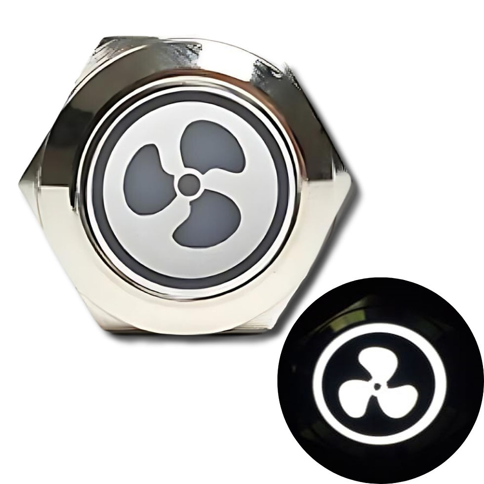 Thumbnail: 16mm/19mm illuminated pushbutton switch Waterproof, no nc, for Cars and Bikes