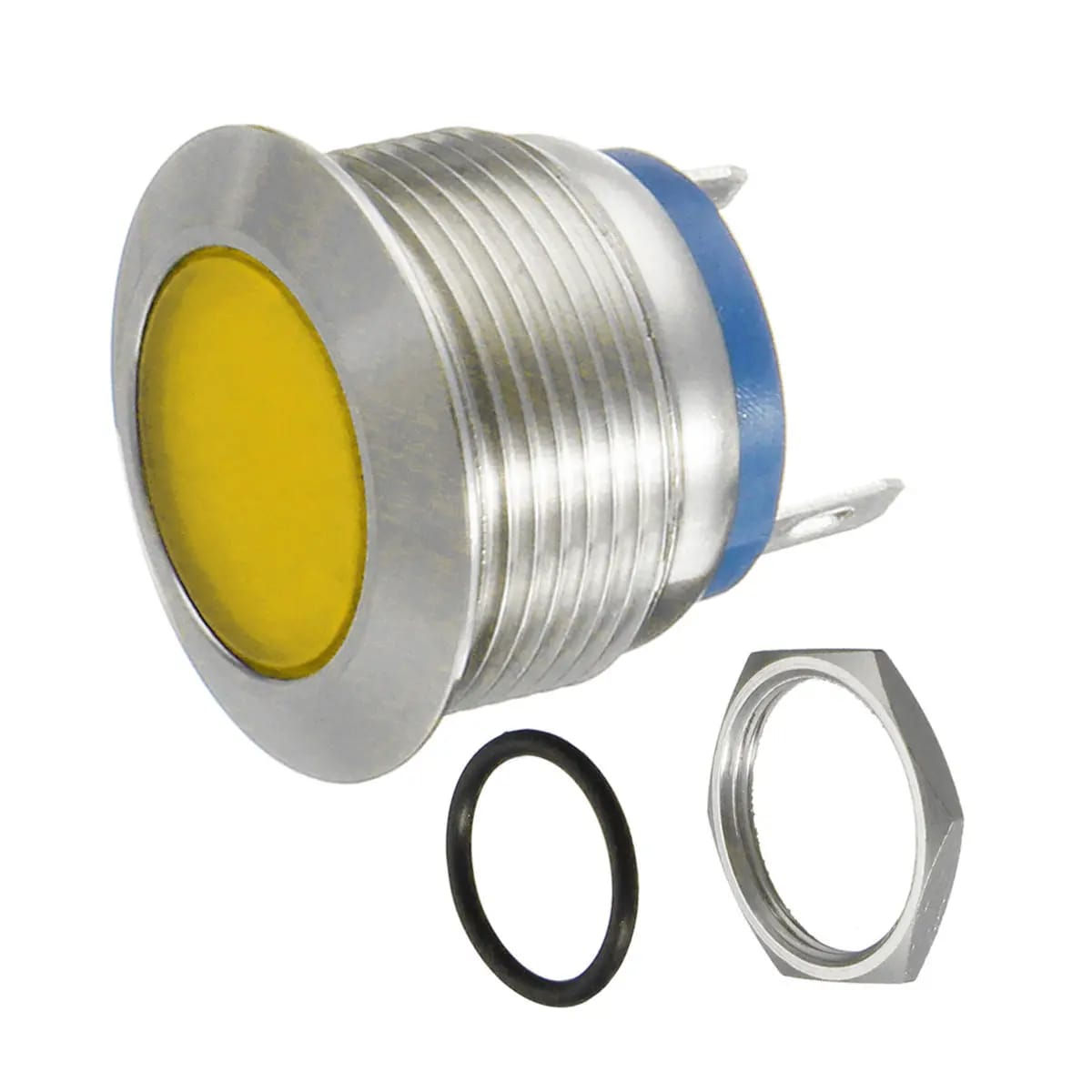 16mm Yellow Led Metal Indicator light waterproof 12v DC