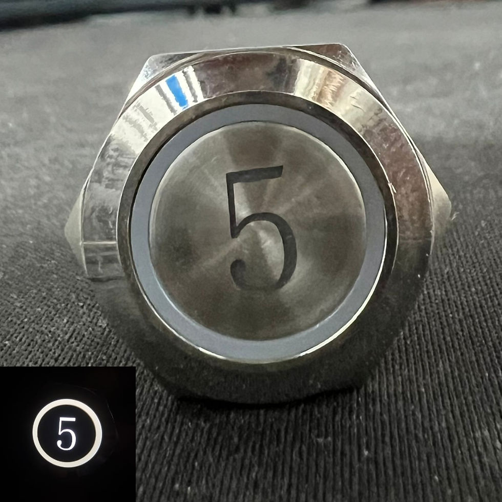 19mm Size WHITE TEXT"5" Symbol S.S Momentary Type Push Button Switch 5v-24V DC