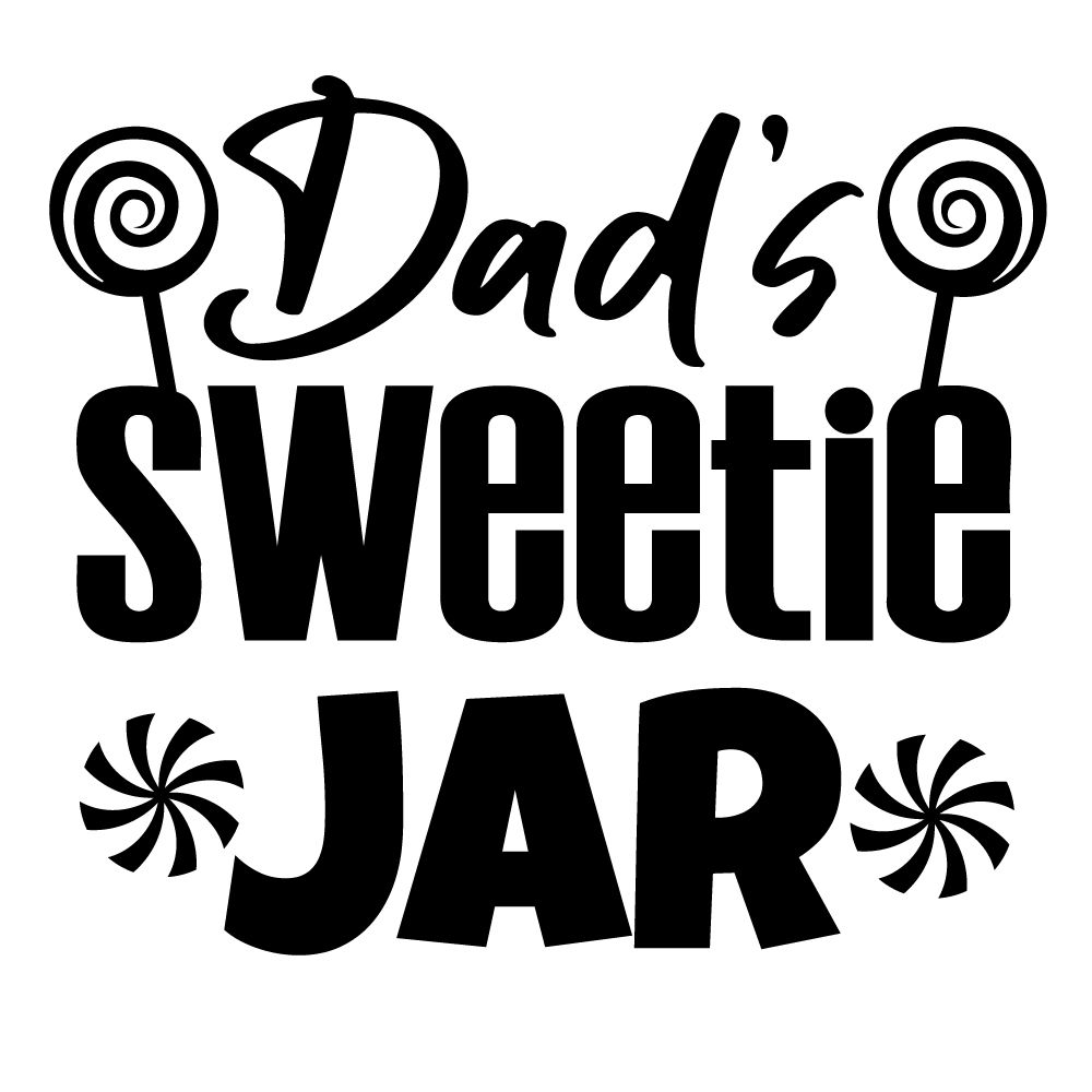 dads sweetie jar vinyl decal gift sticker for dad sweets jar label present