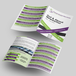 Folded leaflet design created for Travel Assist Services Ltd, featuring clear service information, professional branding, organised layouts, and easy-to-read sections designed to promote transport and assistance services effectively.
