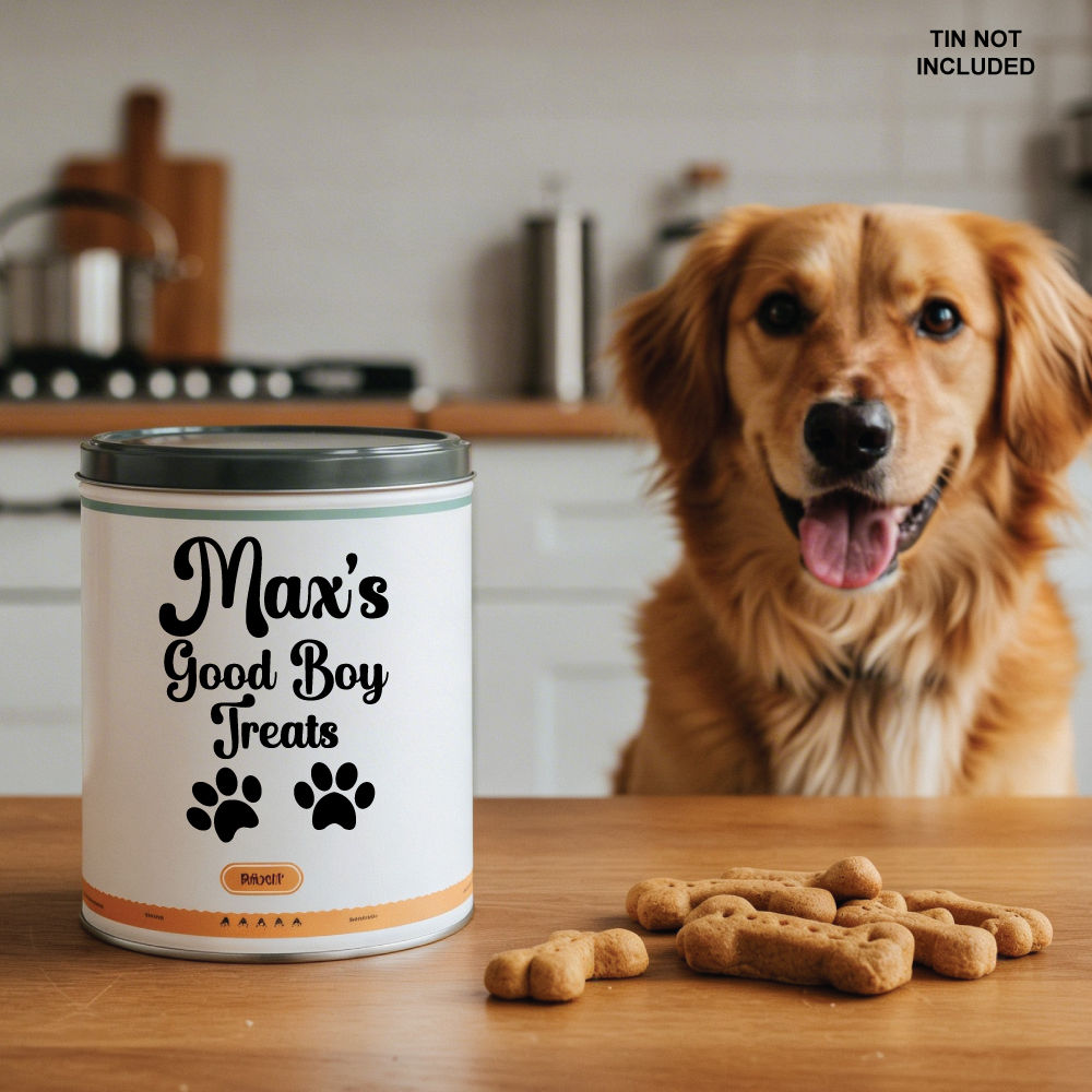 good boy treats vinyl decal dog treat jar sticker pet treat container label cute dog storage decal