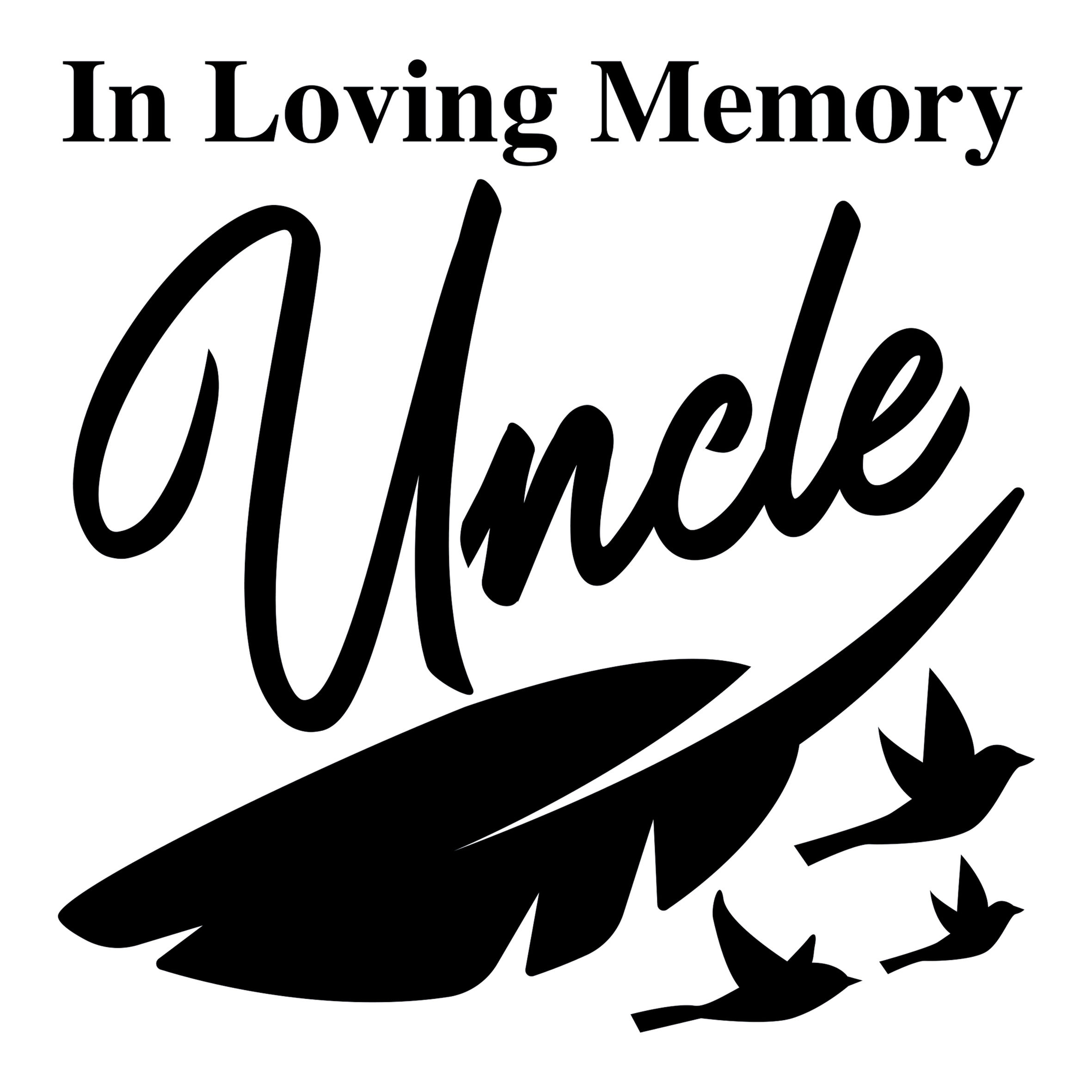 in loving memory uncle vinyl decal memorial sticker for remembrance plaque or gravestone