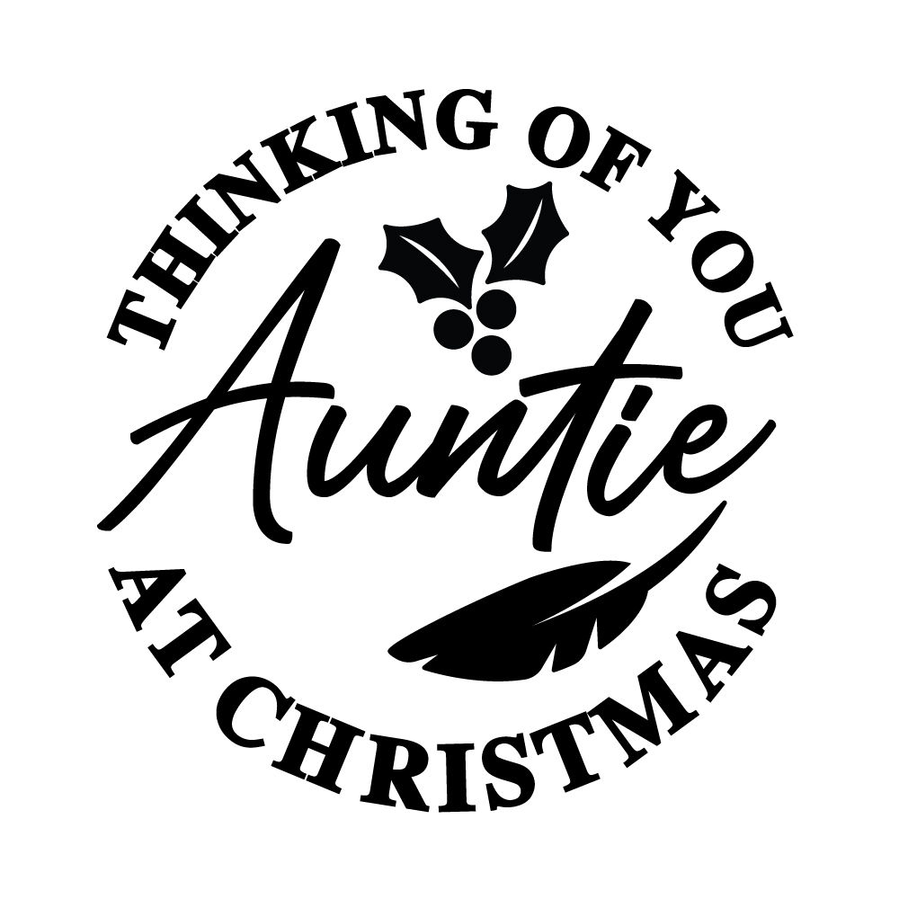 Auntie memorial thinking of you bauble decal sticker for Christmas remembrance ornament