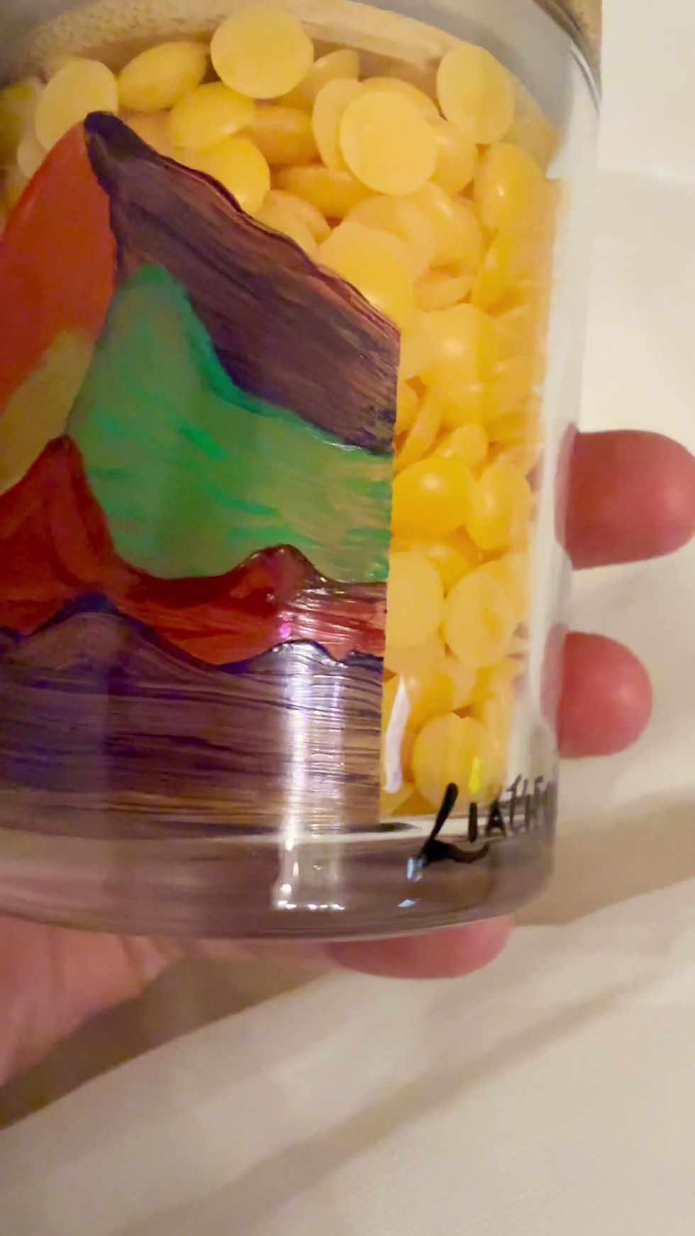 Miniaturbild: Knisterkerze "Berge" im Glas mit Deckel